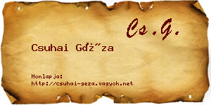 Csuhai Géza névjegykártya