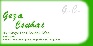 geza csuhai business card