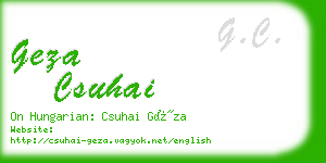 geza csuhai business card